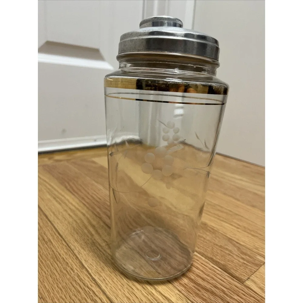 Vintage Clear Glass Large‎ Cocktail Shaker Set